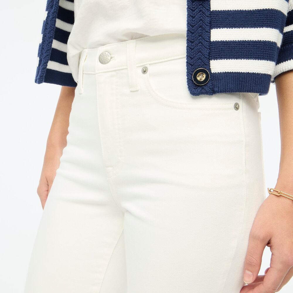 J Crew Factory Petite essential straight white jean in all-day stretch P30
